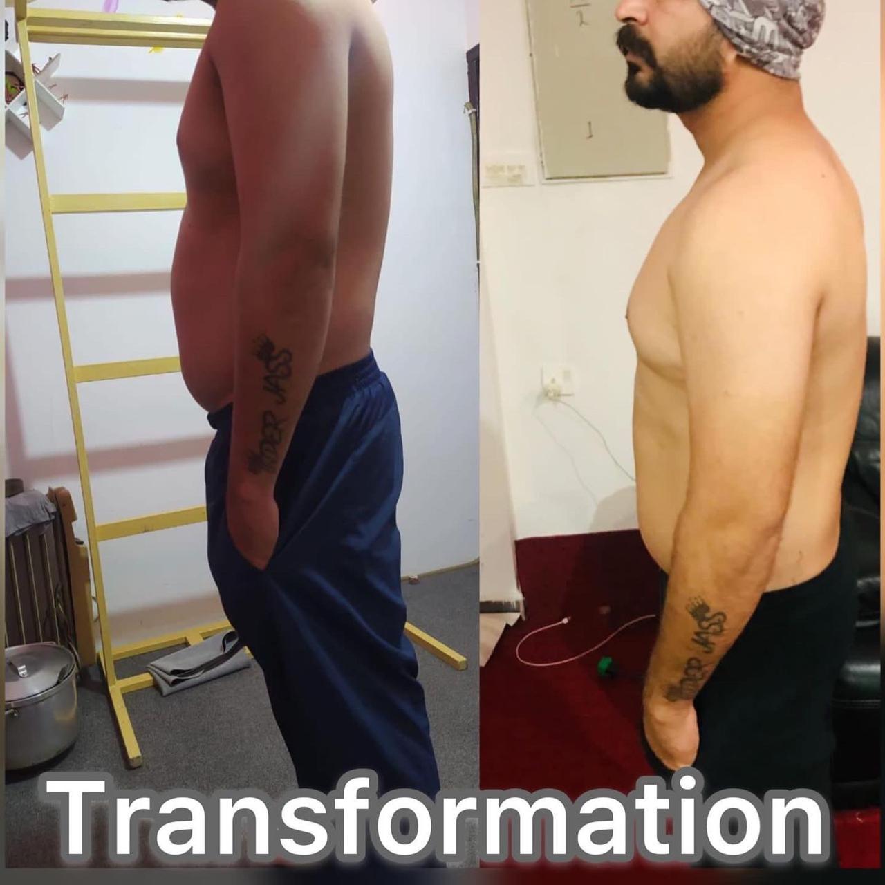 KR Fitness Studio client body transformation result Chandigarh