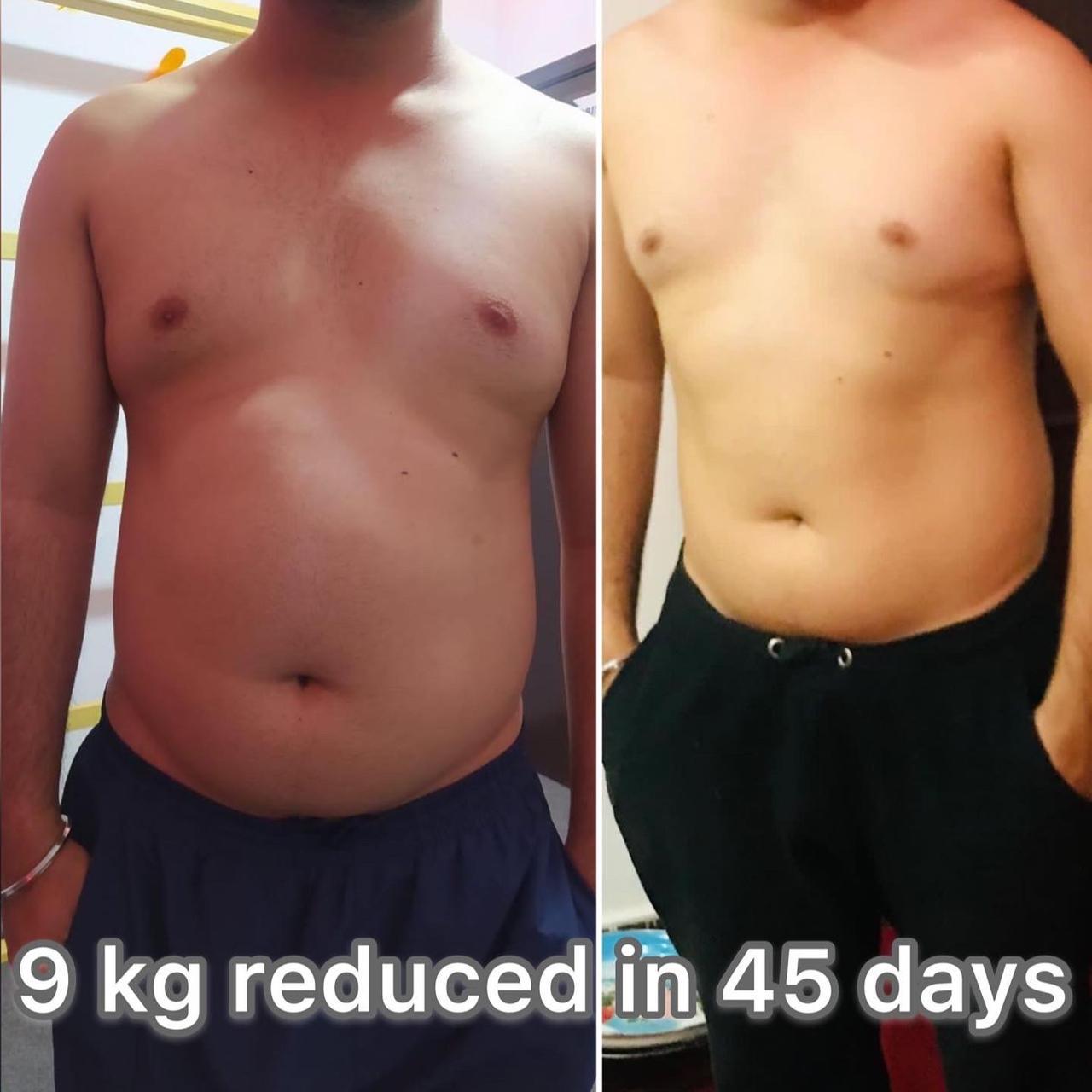 KR Fitness Studio client body transformation result Chandigarh